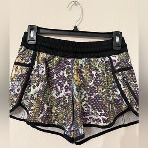 lululemon athletica Purple and Green Patterned Athletic Shorts